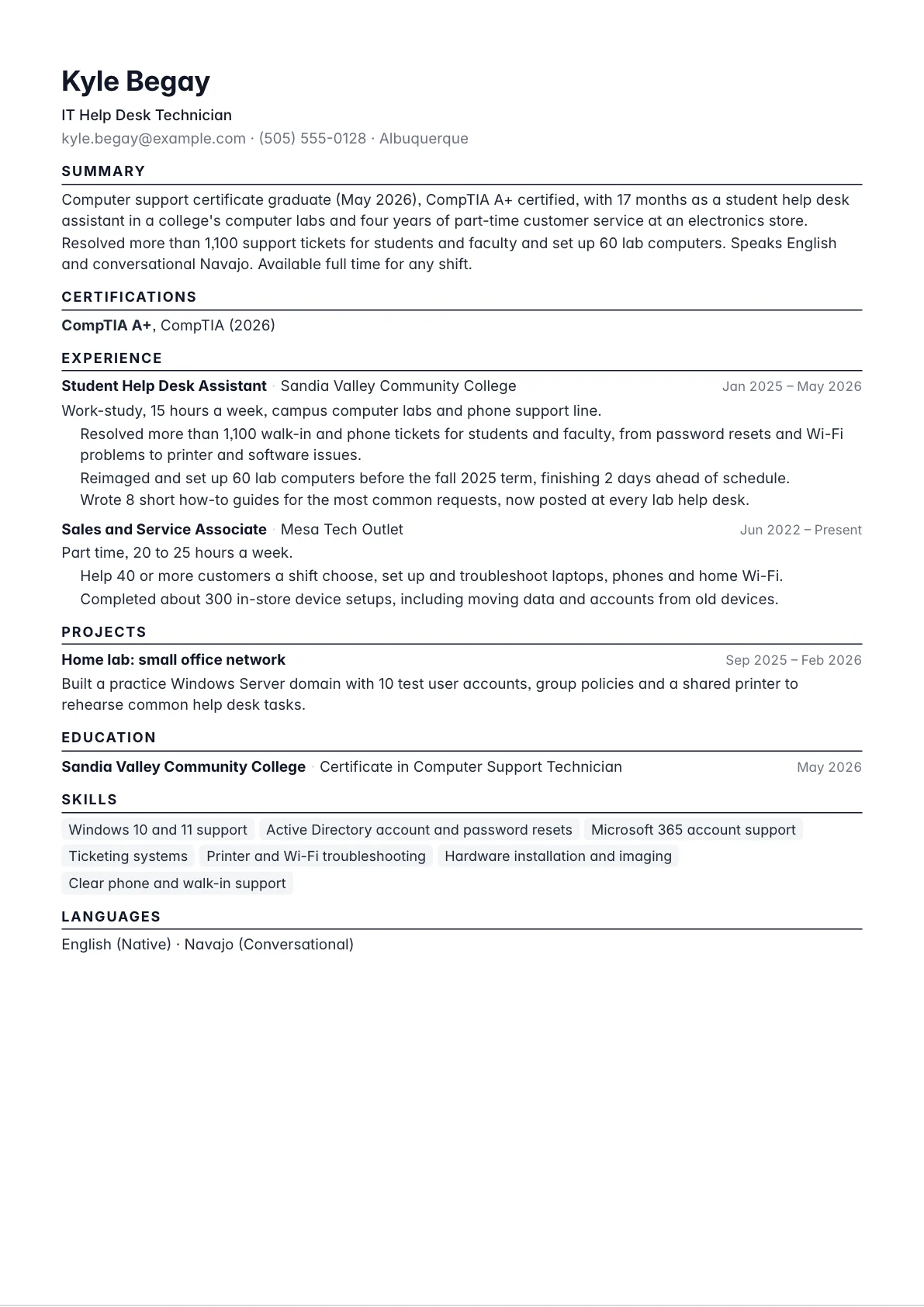 Entry-Level Resume example